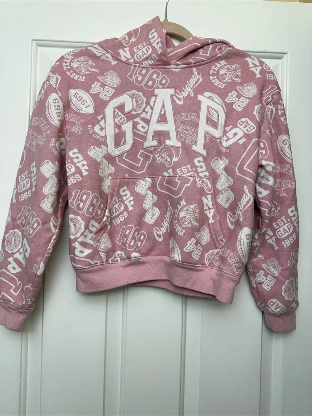 GAP Pink Youth Logo Hoodie Sweatshirt